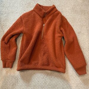 Autumn orange fuzzy pullover. Size 9/10 girls